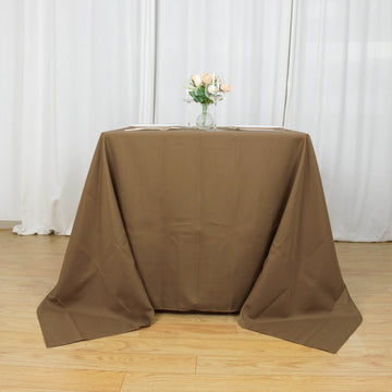 Elevate Your Event Decor with the Taupe Seamless Square Polyester Tablecloth