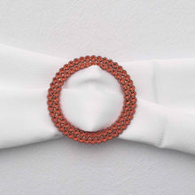 20 Pack - Terracotta Chair Sash Band and Rhinestone Brooch with Diamond Circle Design- 2.5 Inch