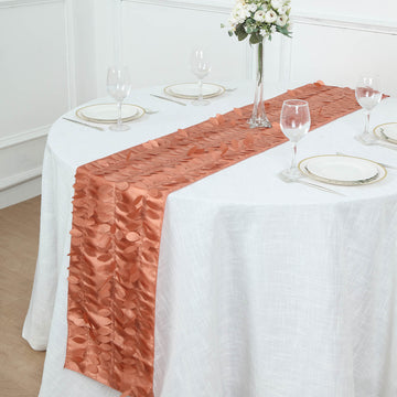 Create a Stunning Tablescape with Terracotta (Rust) Taffeta Fabric Table Runner