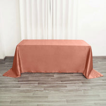 Terracotta (Rust) Satin Seamless Rectangular Tablecloth - 90x132inch