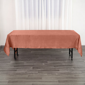 Terracotta (Rust) Seamless Smooth Satin Rectangular Tablecloth 60"x102"