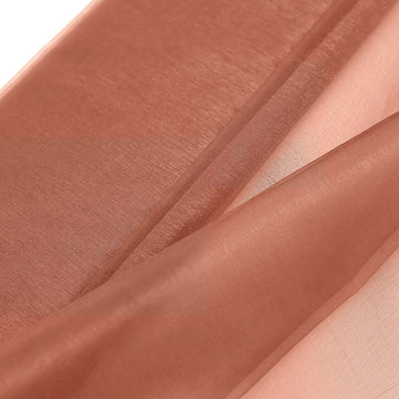 Terracotta (Rust) Solid Sheer Chiffon Fabric Bolt, DIY Voile Drapery Fabric 54"x10yd