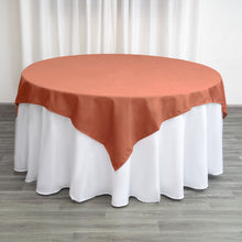 70 Inch Washable Terracotta Square Polyester Table Linen Overlay