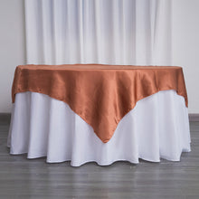 60 Inch By 60 Inch Terracotta Seamless Satin Square Tablecloth Overlay