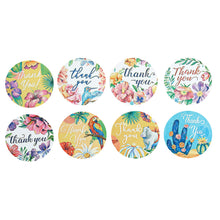 500 Pieces Round Thank You Tropical Colorful Floral Design Stickers Roll 1.5 Inch