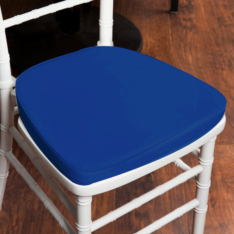 2inch Thick Royal Blue Chiavari Chair Pad, Memory Foam Seat Cushion With Ties and Removable Cover