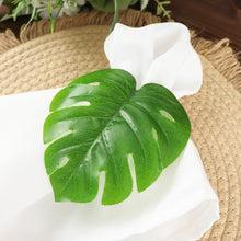 Green Monstera Leaf Napkin Rings 4 Pack