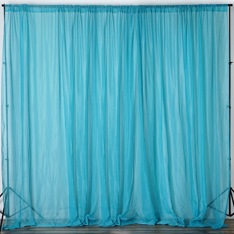 Sheer Organza Backdrop Curtain Turquoise Fire Retardant With Rod Pockets 10 Feet x 10 Feet#whtbkgd