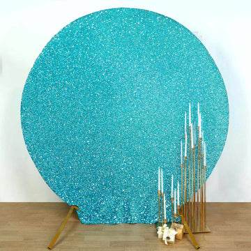 Turquoise Metallic Shimmer Tinsel Spandex Party Photo Backdrop
