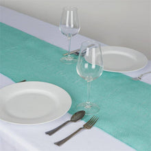 14 Inch x 108 Inch Rustic Turquoise Burlap Table Runner