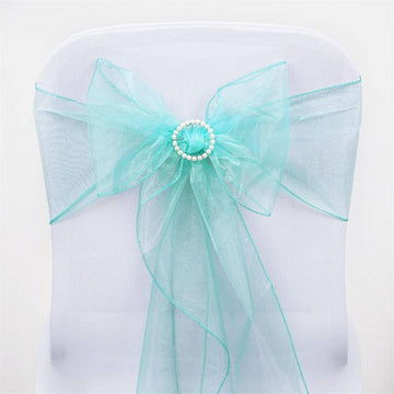 Create Unforgettable Memories with Sheer Turquoise Chair Sashes