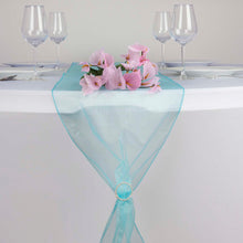 14 Inch x 108 Inch Organza Turquoise Table Top Runner#whtbkgd