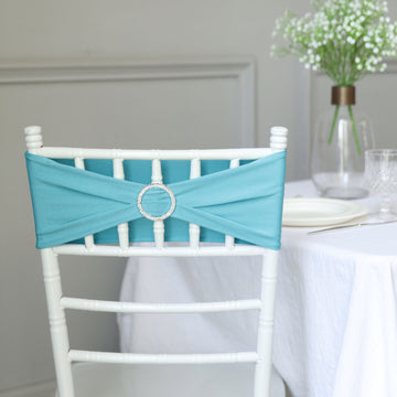 Turquoise Spandex Stretch Chair Sashes: The Perfect Addition to Your Event Decor