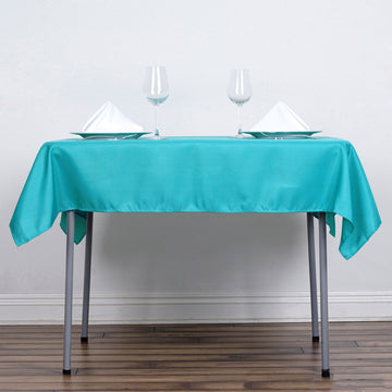Elevate Your Event Decor with a Turquoise Square Polyester Tablecloth