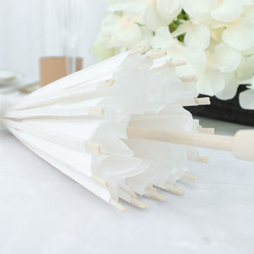 Stunning White Parasol Paper/Bamboo Umbrellas for Unforgettable Events