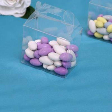 Glamorous Clear Plastic Candy Container Gable Gift Boxes - Perfect for Weddings and Special Events