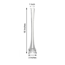 Eiffel Tower Glass Clear 16 Inch Flower Vase 12 Pack
