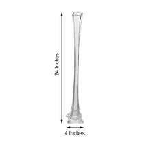 Eiffel Tower Glass Clear 24 Inch Flower Vase 12 Pack