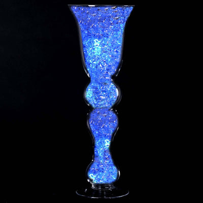 Blue LED crystal vase with an elegant design.