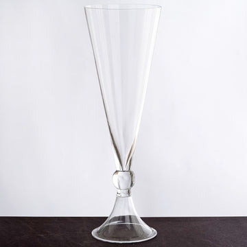 Create a Captivating Atmosphere with Clear Reversible Crystal Ball Trumpet Glass Vases