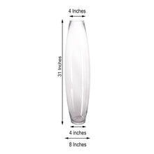 31 inches Tall Tapered Cylinder Glass Vase - Clear Floor Vase Centerpiece