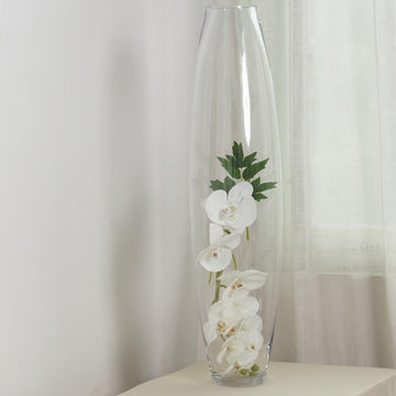 Clear Tapered Cylinder Heavy Duty Glass Vase 31" Tall