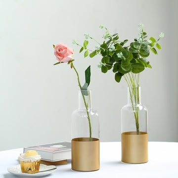 Elegant Gold Bottle Shaped Bud Vases