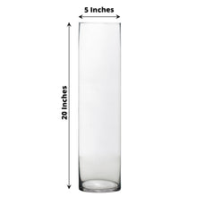 Round Heavy Duty Clear Cylinder Glass Vases 20 Inch Tall 6 Pack 