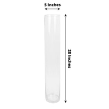 Tall Clear Glass Round Cylinder Vases 28 Inch 2 Pack