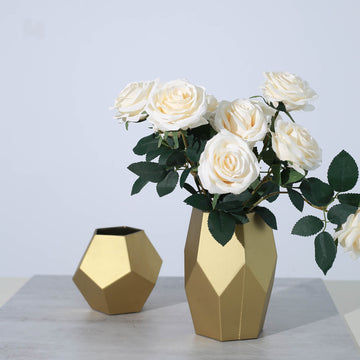 Add a Touch of Glamour with Matte Gold Flower Vases