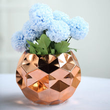 6 Inch Rose Gold Honeycomb Mercury Glass Geometric Vases 2 Pack