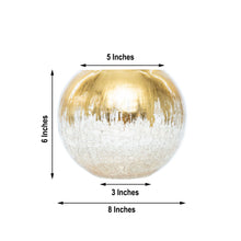 6 Inch Flower Bubble Gold Foiled Crackle Glass Vase