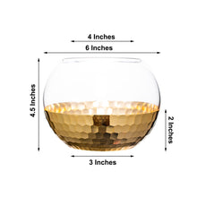 Gold Honeycomb Bubble Glass Candle Holders 4.5 Inch 2 Pack