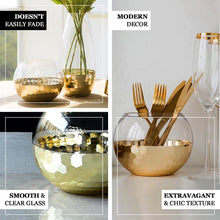 2 Pack Gold 4.5 Inch Honeycomb Bubble Glass Table Centerpiece Candle Holder