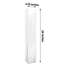 Clear 2 Pack Glass Square Flower Vases 28 Inches