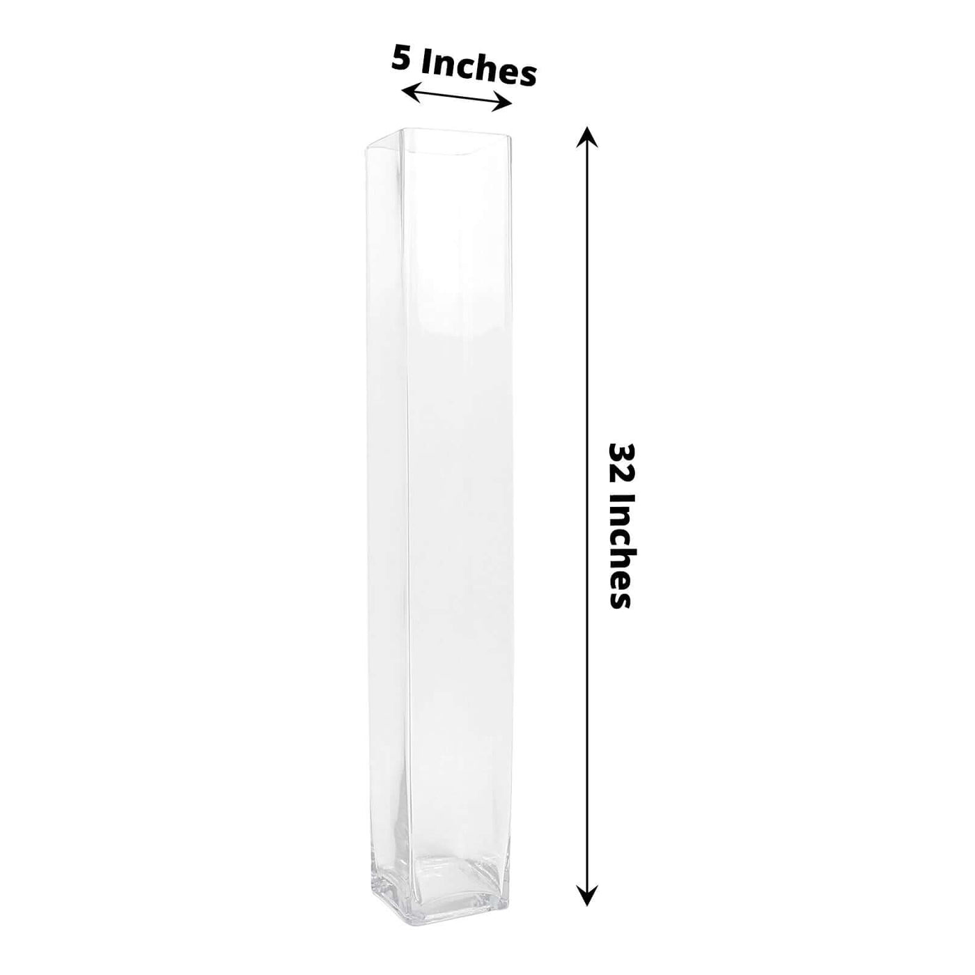 2Pack 32" HeavyDuty Square Glass Vases