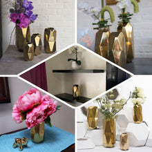 2 Pack 6 Inch Modern Gold Vases Ceramic