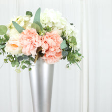 24 Inch Tall Metal Brushed Silver Trumpet Flower Vase Wedding Centerpiece