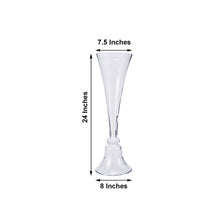 24 Inch Clear Trumpet Vase in Clarinet Glass Tall Glass Set of 2