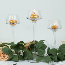Set of 3 | Long-Stem Clear Glass Pedestal Table Vase Centerpieces