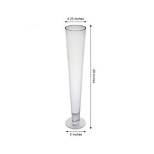 4 Pack | 28'' Clear Heavy Duty Trumpet Glass Vase