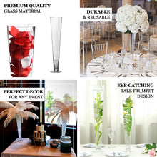 20'' Clear Heavy Duty Trumpet Glass Vase