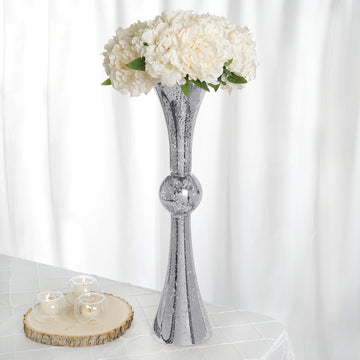 Create a Luxurious Atmosphere with Silver Mercury Reversible Latour Trumpet Glass Vases