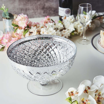 Create an Enchanting Atmosphere with the Silver Mercury Glass Compote Vase