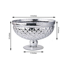 Silver Vase Compote Mercury Glass 8 Inch Pedestal Centerpiece 