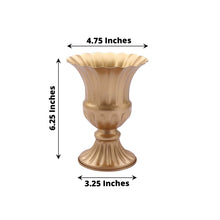 2 Pack Of Gold Metal Trumpet Floral Pedestal Table Vase 6 Inch 