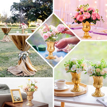 2 Pack Gold Trumpet Pedestal Floral Table Vase 6 Inch 