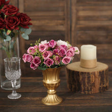 2 Pack Of 6 Inch Gold Metal Pedestal Trumpet Floral Table Vase