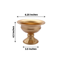 Pack Of 2 Pedestal 4 Inch Metal Wine Goblet Flower Table Vases In Gold