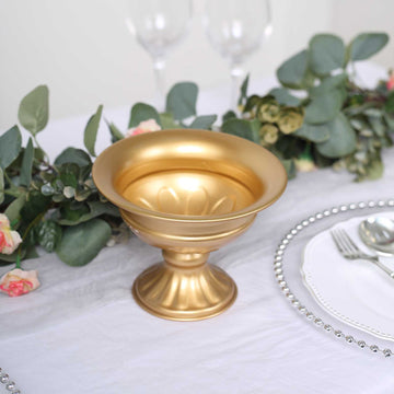 Stylish and Functional Gold Metal Wine Goblet Style Vase